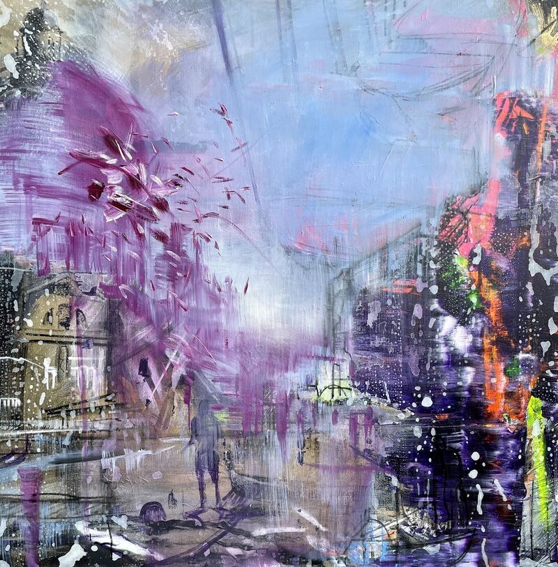 Christine Keruth, Venice, 80 x 80, Öl auf Leinwand, 2023