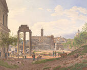 Jakob Alt, Forum Romanum in Rom (Guckkastenblatt), 1837