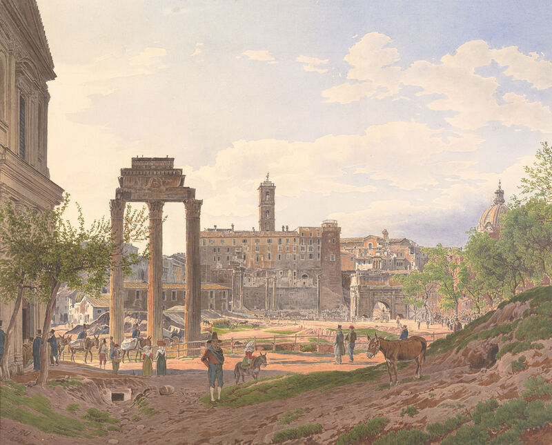 Jakob Alt, Forum Romanum in Rom (Guckkastenblatt), 1837