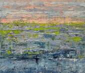 Annette Selle, Roter Himmel, 70x80cm, Öl und Pigemnte auf Leinwand, 2025