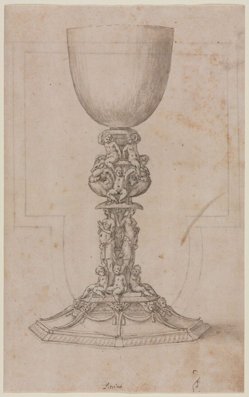Design for a Chalice (recto), mid-1500s. Luzio Romano (Italian, active 1528–75).