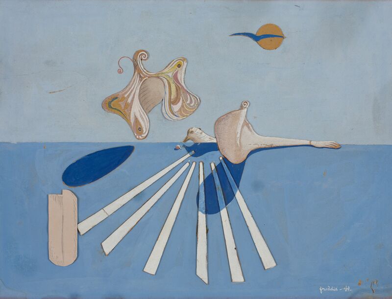 Wilhelm Freddie, Surrealistisk landskab med sommerfugl (Surrealist Landscape with Butterfly), 1941