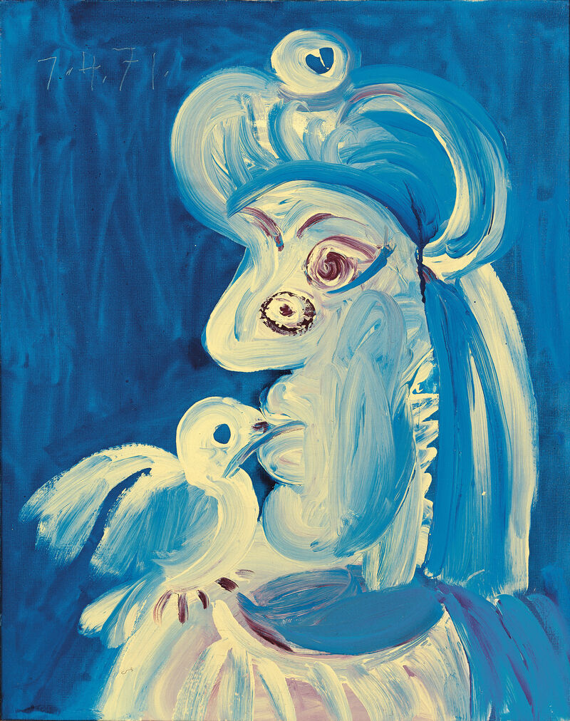 Pablo Picasso, Femme à l’oiseau/Woman with Bird, April 7 1971 (I).