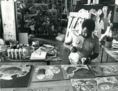 Dana C. Chandler Jr. painting in his studio at AAMARP