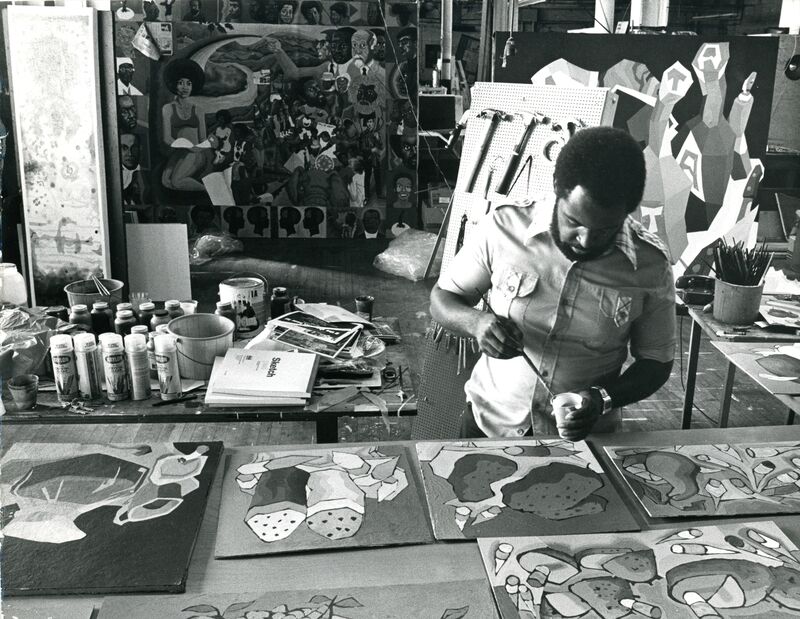 Dana C. Chandler Jr. painting in his studio at AAMARP