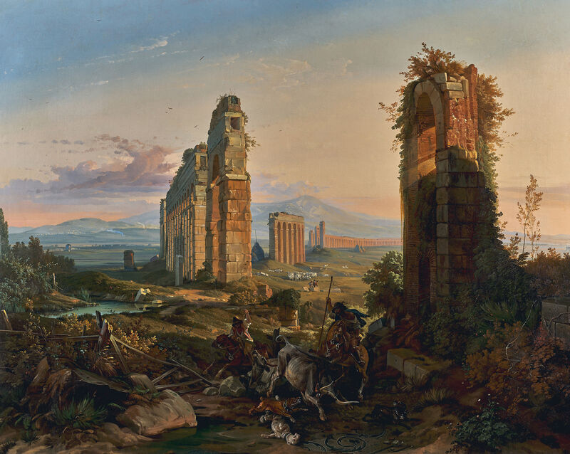 Friedrich Nerly, Campagnalandschaft mit Aqua Claudia, 1836