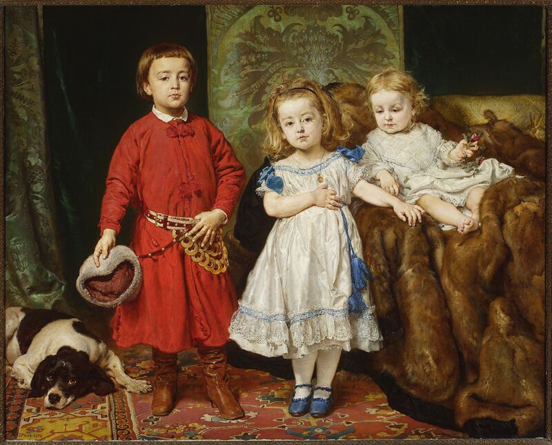 Jan Matejko, Portrait dreier Kinder des Künstlers, 1870