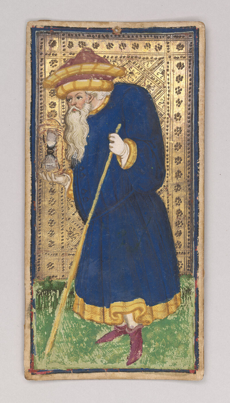 Bonifacio Bembo, Time from the Visconti-Sforza Tarot Cards. Italy, Milan or Cremona, ca. 1456-58