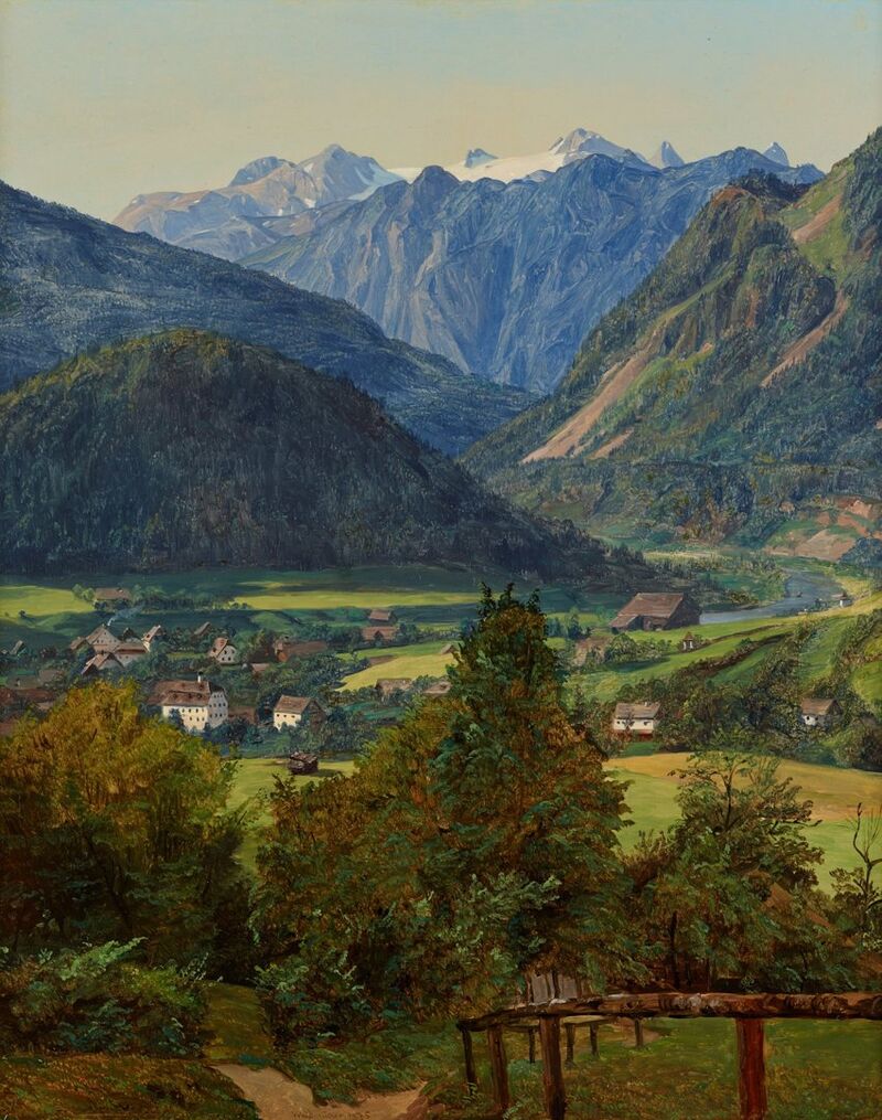 Ferdinand Georg Waldmüller, Blick auf den Dachstein vom Sophien-Doppelblick bei Ischl, 1835