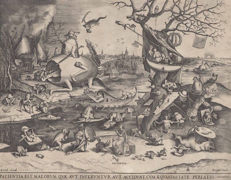 Pieter Bruegel d. Ä., gestochen von Pieter van der Heyden, Geduld (Patientia), 1557