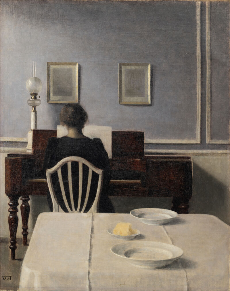 Vilhelm Hammershøi, Interieur mit Frau am Klavier, Strandgade 30, 1901