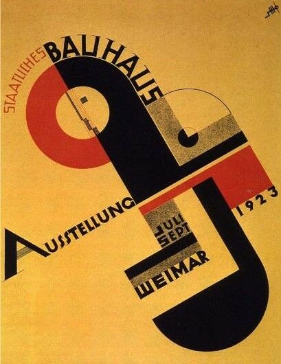 Plakat zur Bauhausausstellung 1923 in Weimar, entworfen von Joost Schmidt