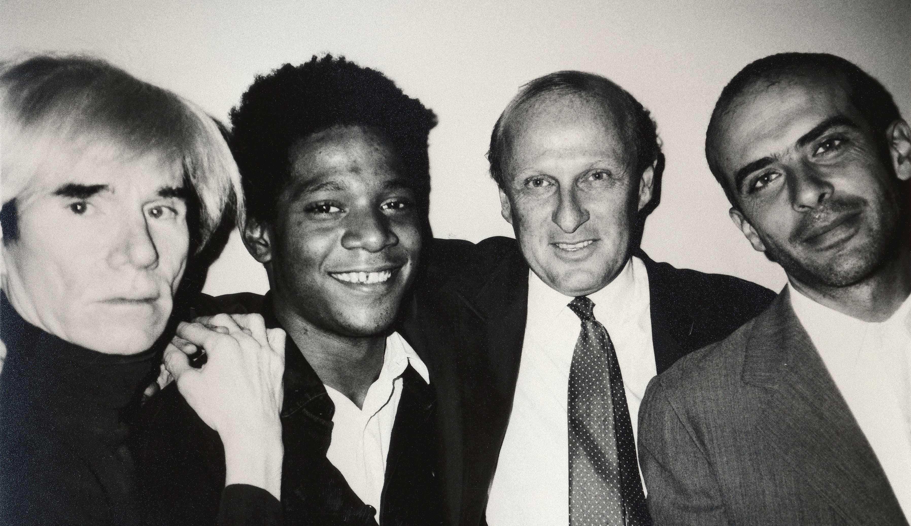 Andy_Warhol,_Jean-Michel_Basquiat,_Bruno_Bischofberger_and_Fransesco_Clemente,_New_York,_1984
