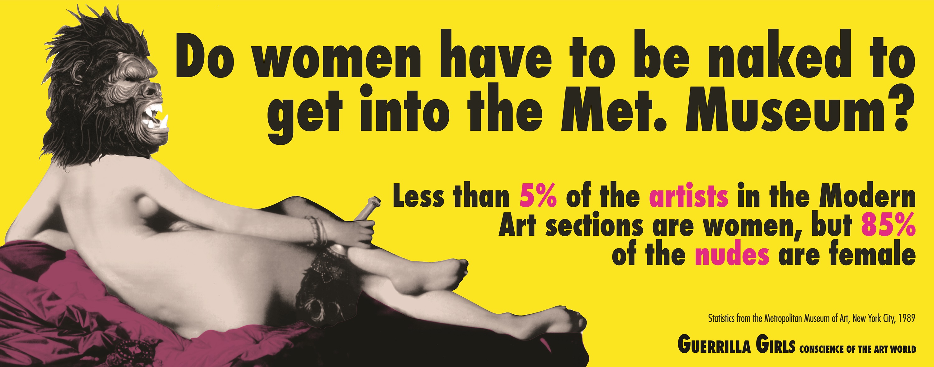 The poster for the Guerilla Girls\' campaign, which reads »Do Women Have to be Naked to Get Into the Met Museum?«