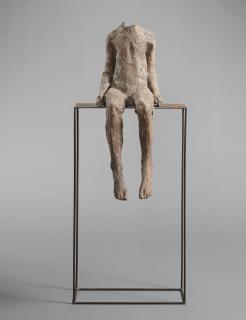 Magdalena Abakanowicz - Grey Small Figure on Large Seat