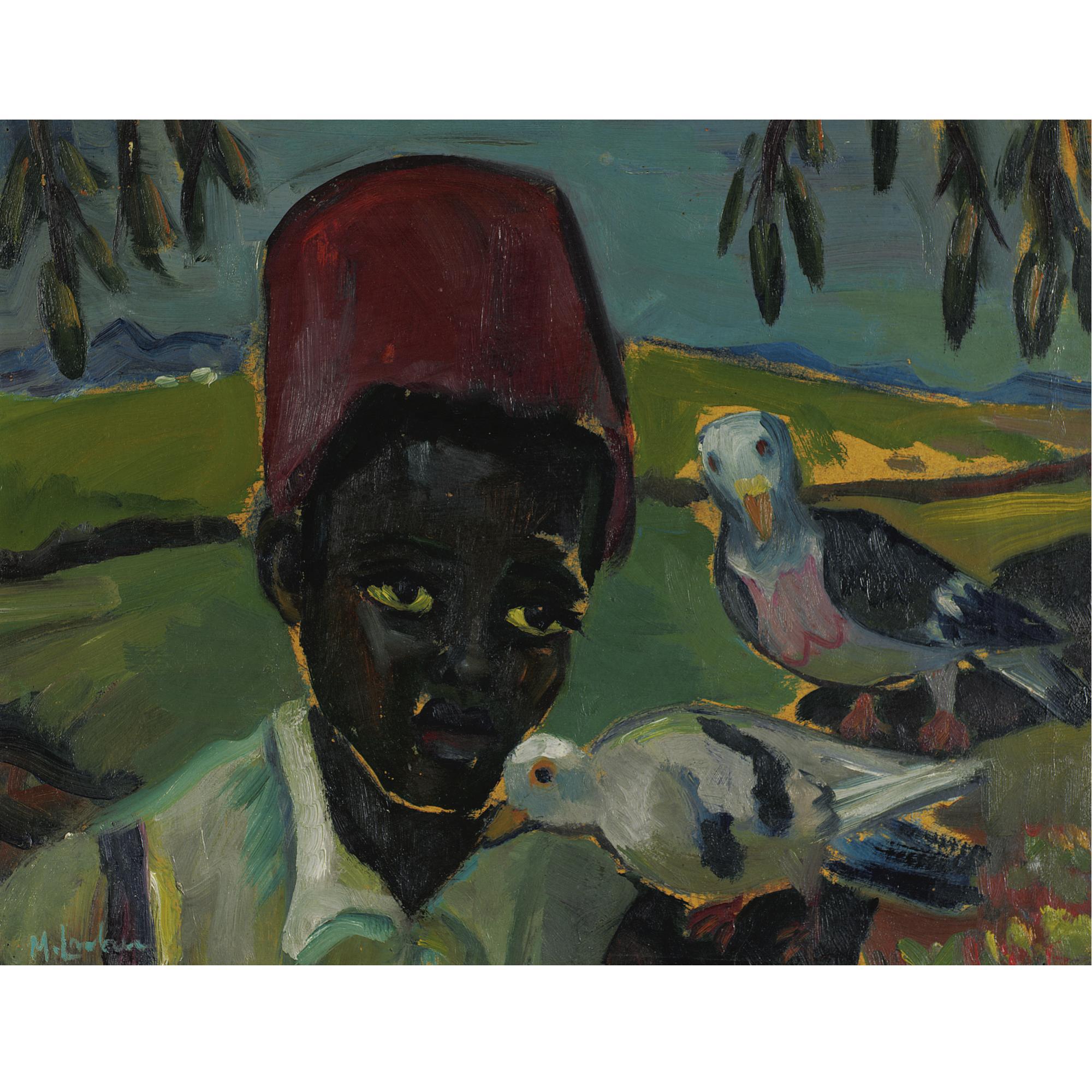 Maggie Laubser - Malay Boy With Pigeons