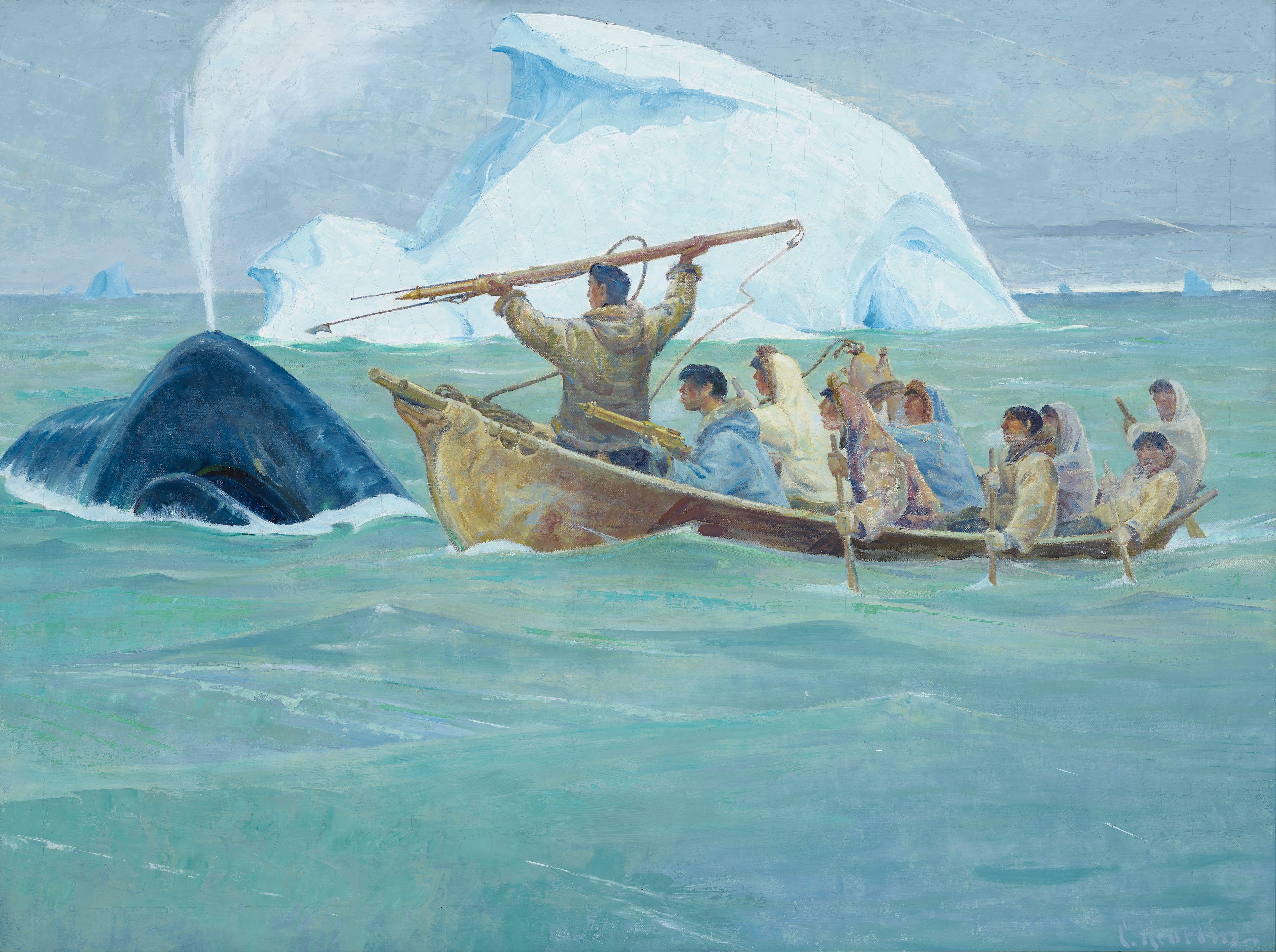Magnus Colcord Heurlin - Eskimo Whaling Scene