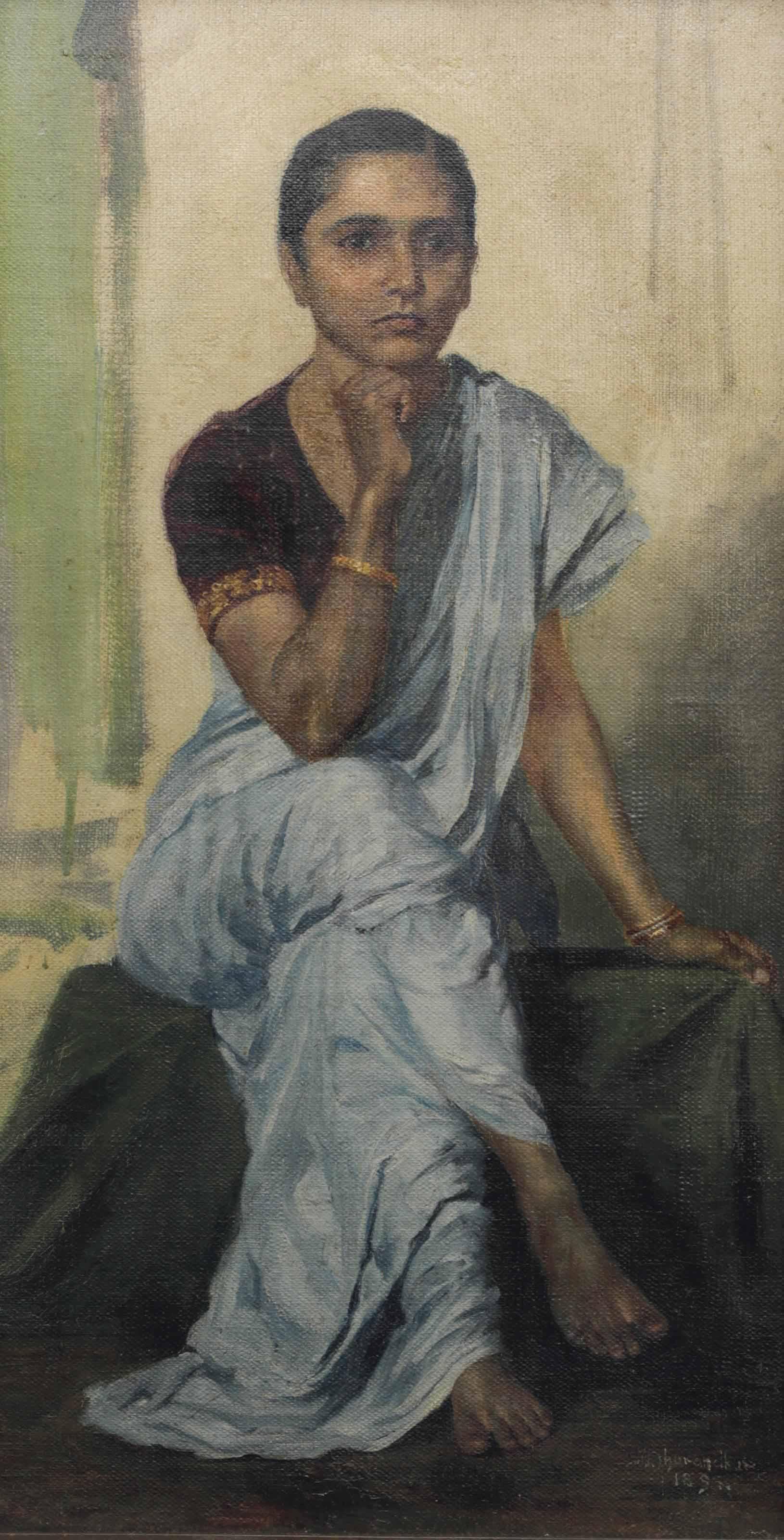 Mahadev Viswanath Dhurandhar - Untitled (Seated Lady)