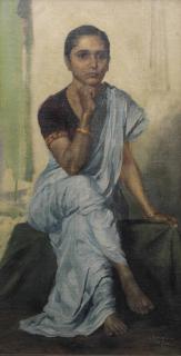 Mahadev Viswanath Dhurandhar - Untitled (Seated Lady)