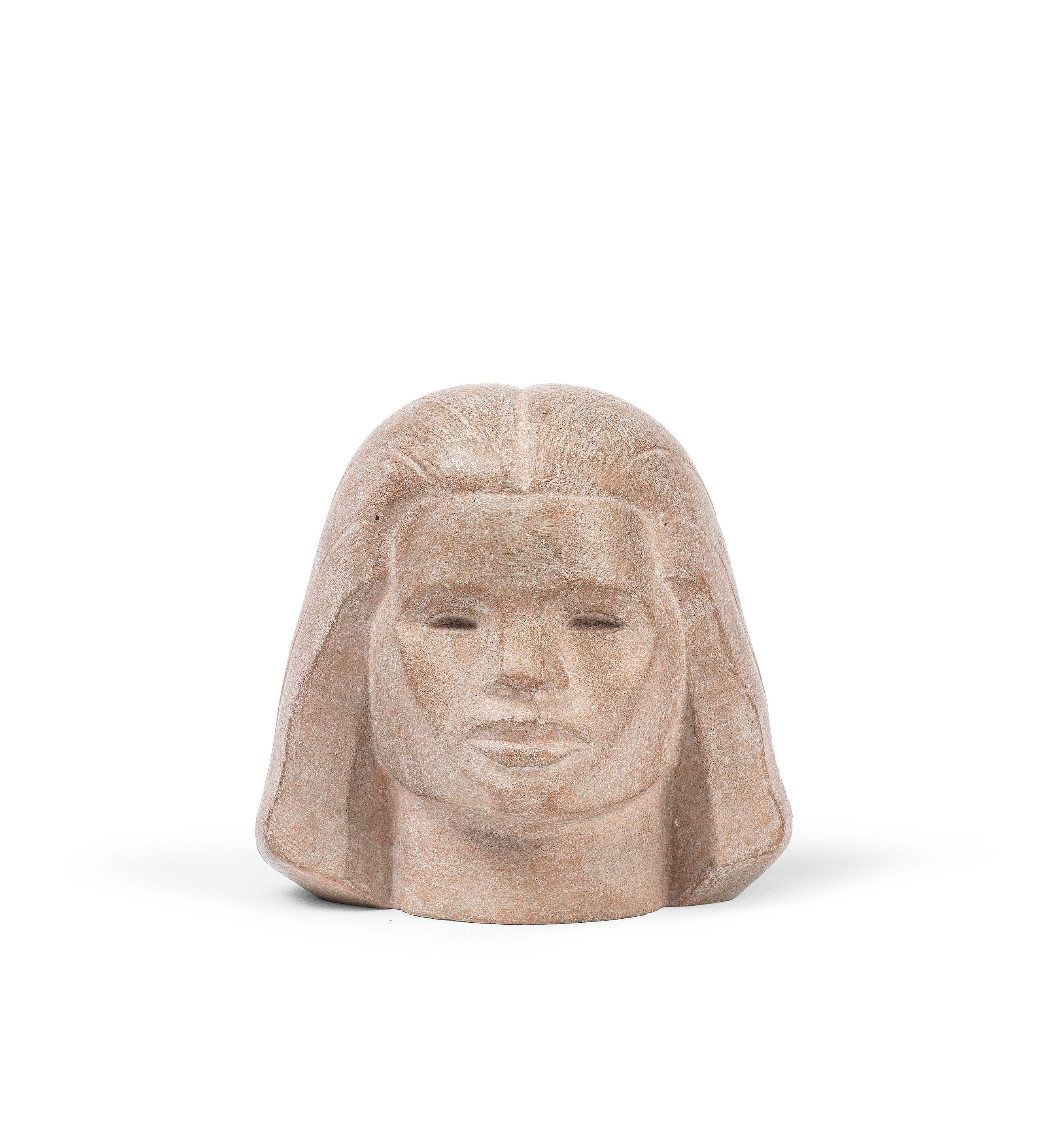 Mahmoud Moussa - Pharonic Head 14 x 14 x 13 cm