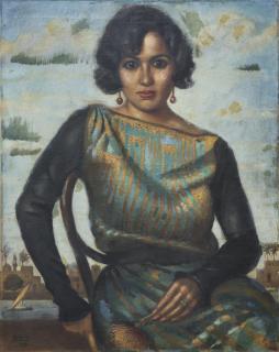 Mahmoud Said - Egyptian portrait De Mme. Batanouni Bey