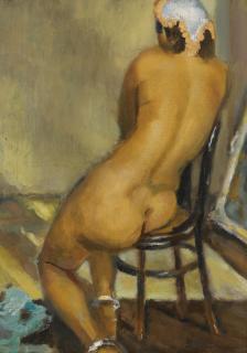 Mahmoud Said - Femme Nue De Dos Aux Bracelets De Cheville (Nude From Back With Ankle Bracelets)
