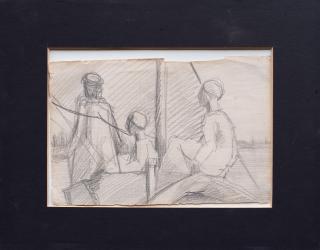Mahmoud Said - Trois hommes sur un voilier