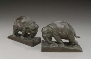 Mahonri Mackintosh Young - Elephant\': A Pair of Bookends