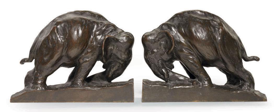 Mahonri Young - \'Elephant\': A Pair of Bookends