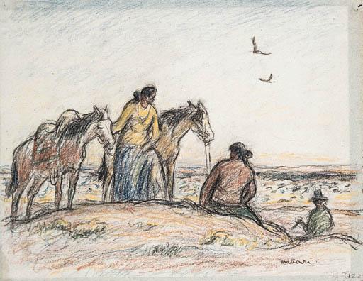 Mahonri Young - Indian Women with Ponies