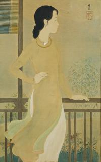 Mai Trung Thu - Elegant Lady Overlooking The Balcony