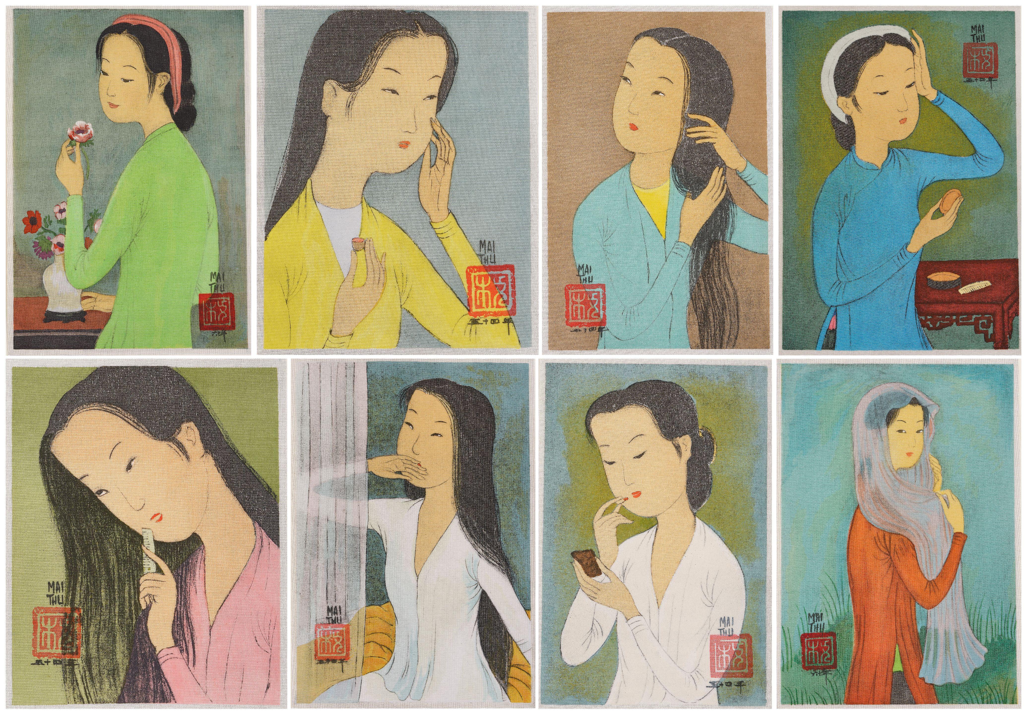 Mai Trung Thu - Poème sur soie