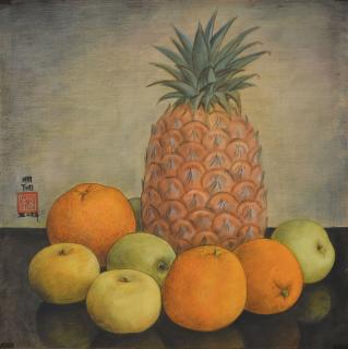 Mai Trung Thu - Still Life with Pineapples and Oranges