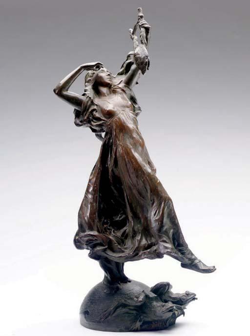 Maiden of the lake playing a turtle shell harp