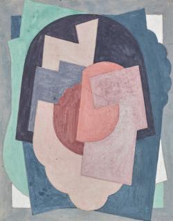 Mainie Jellett - Abstract Composition (Pink And Aquamarine)
