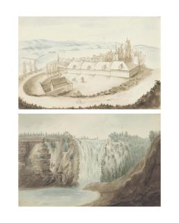 Major Charles Frederick Gibson - A series of eight views of Quebec and its environs, including Point Levy from the citadel, the Falls of Montmorency and Lake Charles