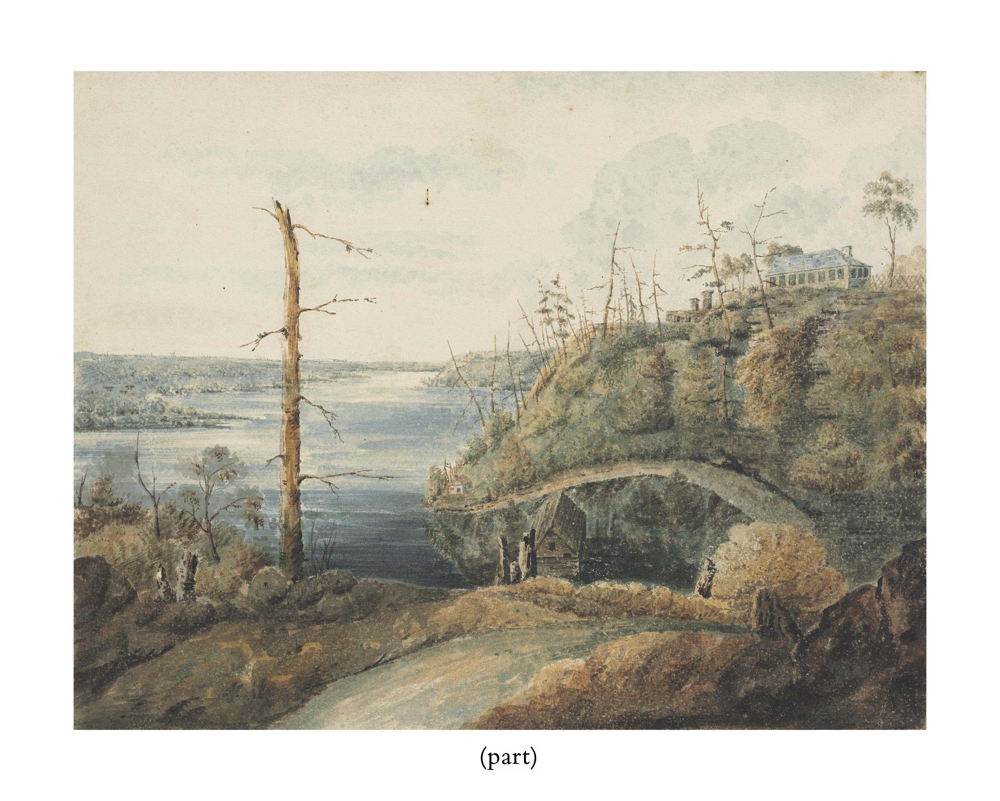 Major Charles Frederick Gibson - A view from above the Montmorency Falls looking upriver towards Quebec