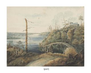 Major Charles Frederick Gibson - A view from above the Montmorency Falls looking upriver towards Quebec