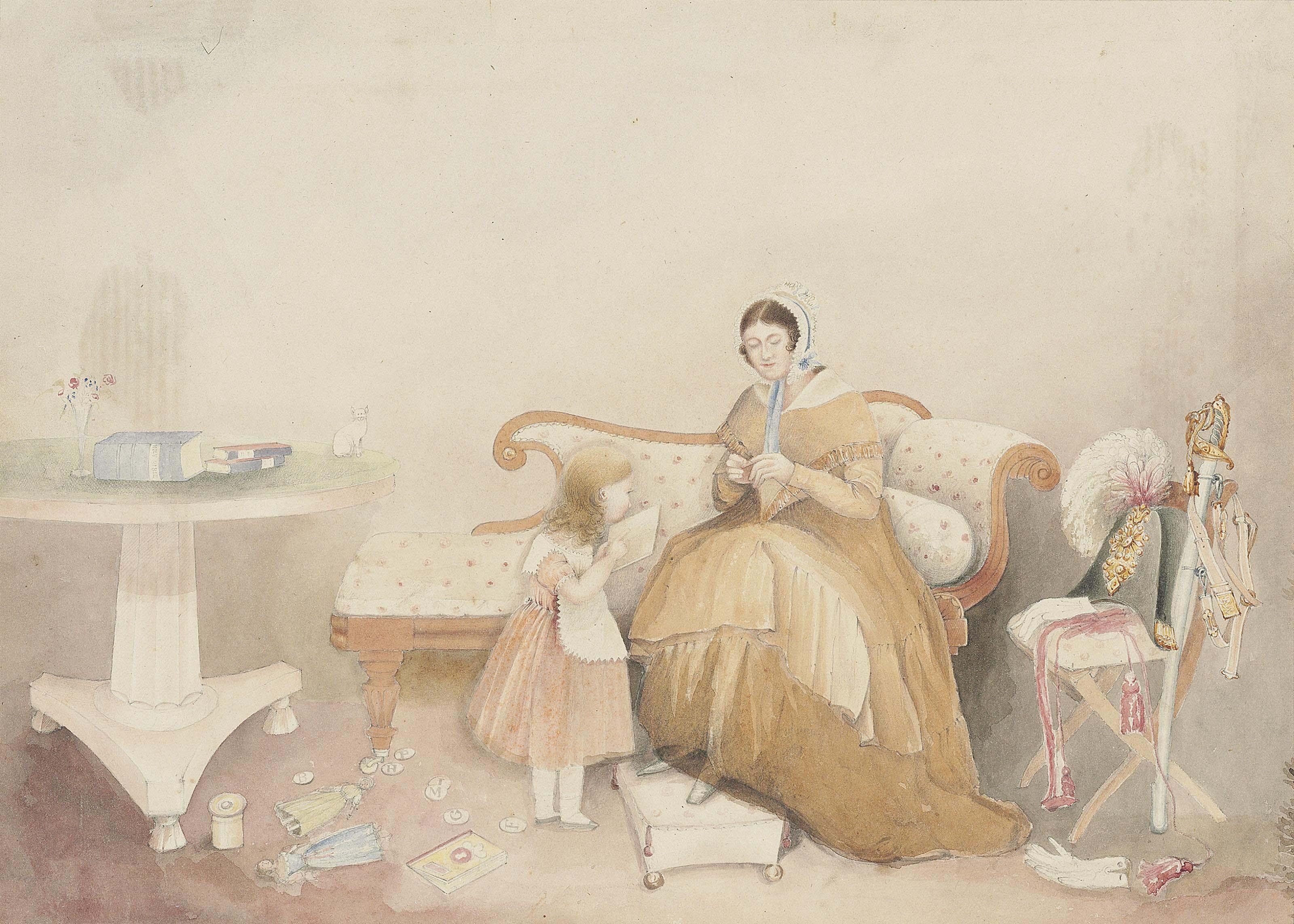 Major Charles Frederick Gibson - Barbara Gibson with her daughter Jessy Maria, at home