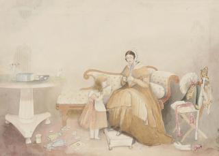 Major Charles Frederick Gibson - Barbara Gibson with her daughter Jessy Maria, at home