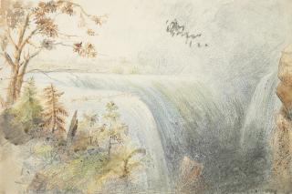 Major Charles Frederick Gibson - Niagara Falls, with the Terrapin Tower and bridge over Terrapin Rocks