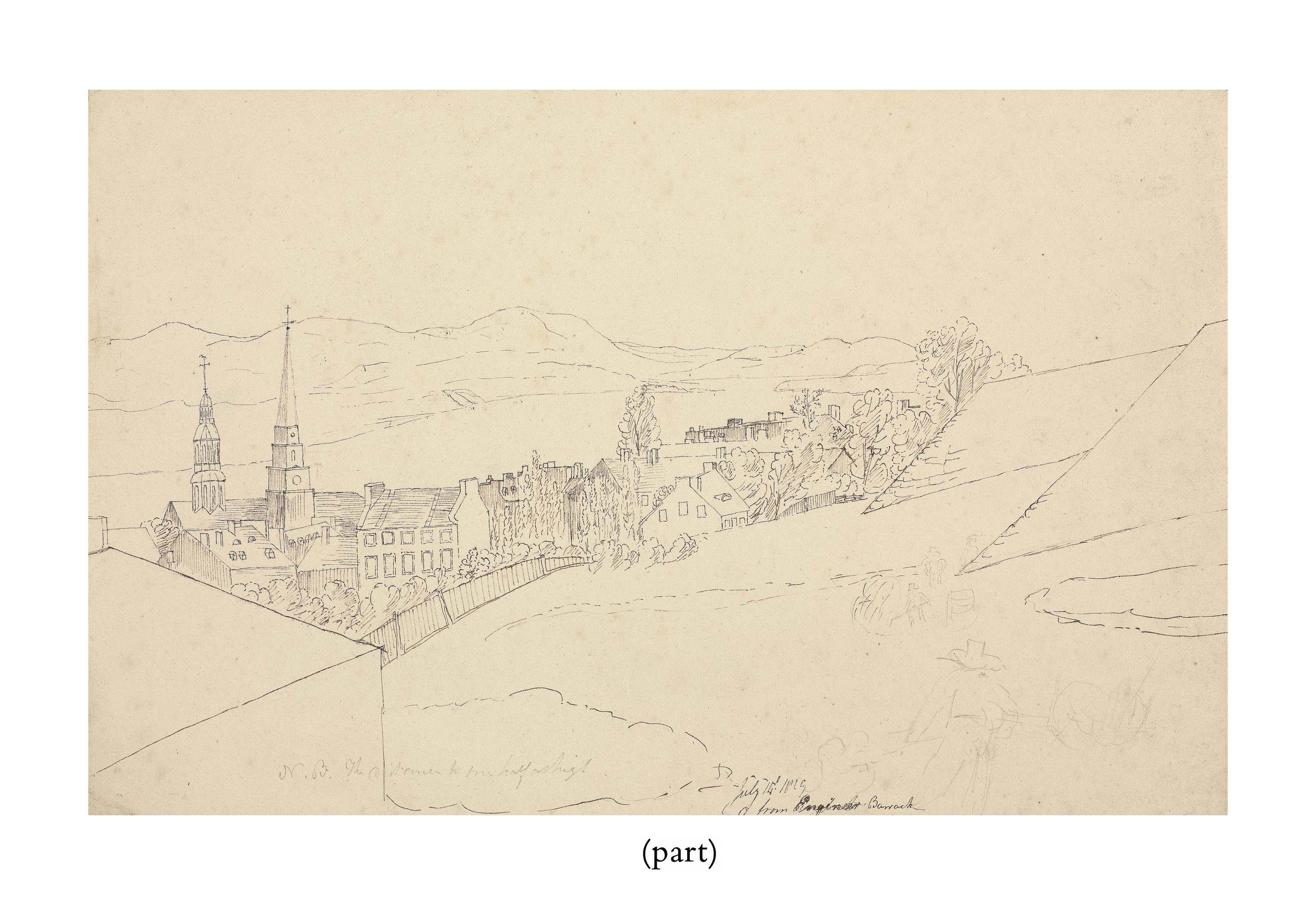 Major Charles Frederick Gibson - Nine views of Quebec and its environs, including a view of Quebec from Engineer Barrack, a view of Orleans and Levis from Quebec City, a view of Quebec from Woodfield, and Beauport