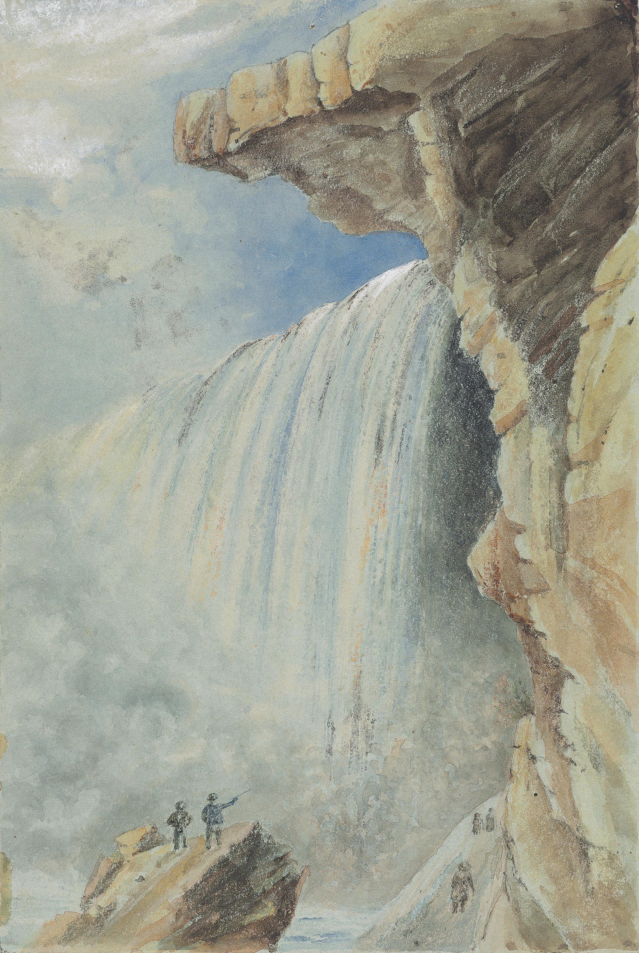 Major Charles Frederick Gibson - Part of the horse-shoe fall, taken from beneath Table Rock; and The horse-shoe fall and Goat Island, taken from the Canadian side
