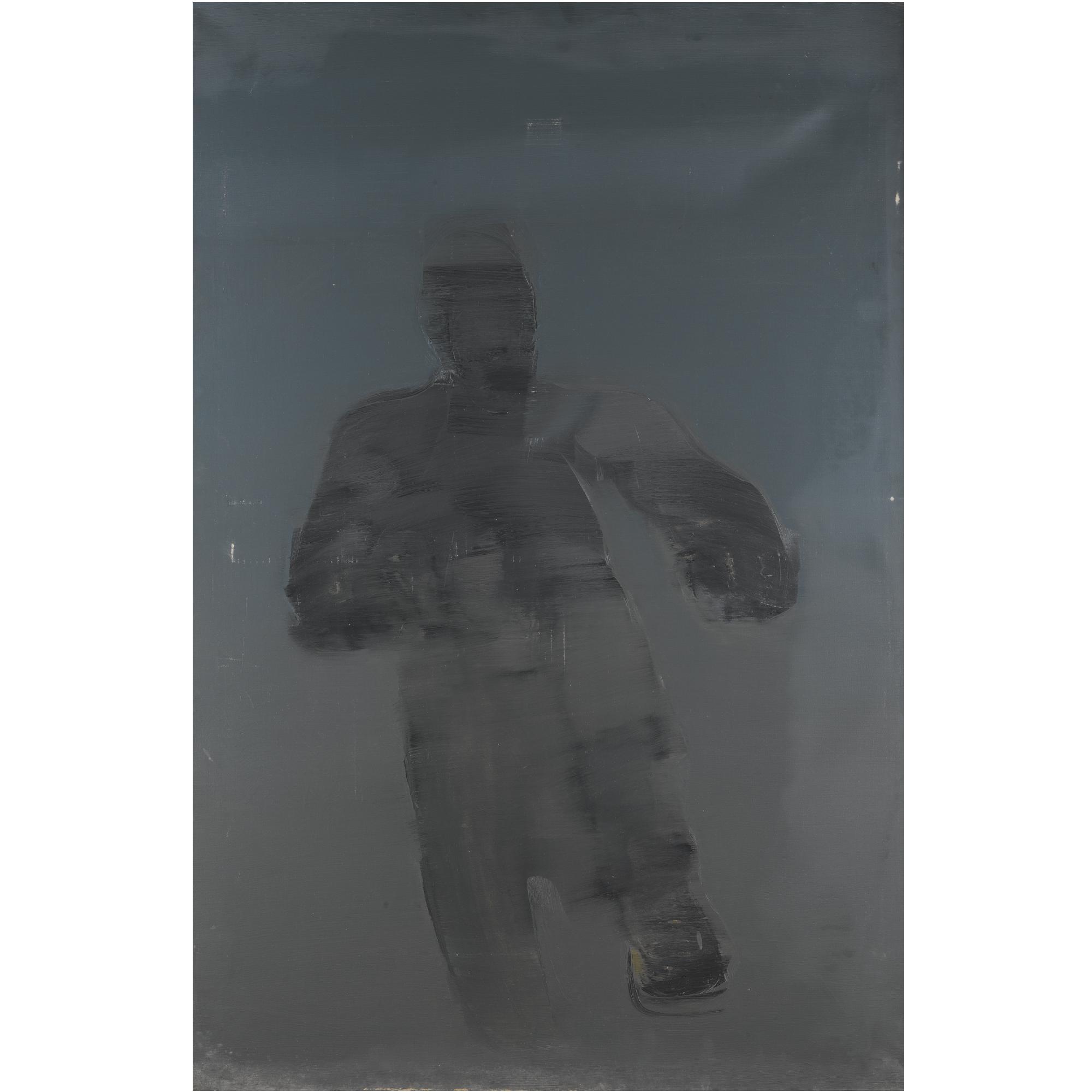 Makis Theofilaktopoulos - Greek Black Man Against Grey-Blue Background