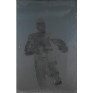 Makis Theofilaktopoulos - Greek Black Man Against Grey-Blue Background