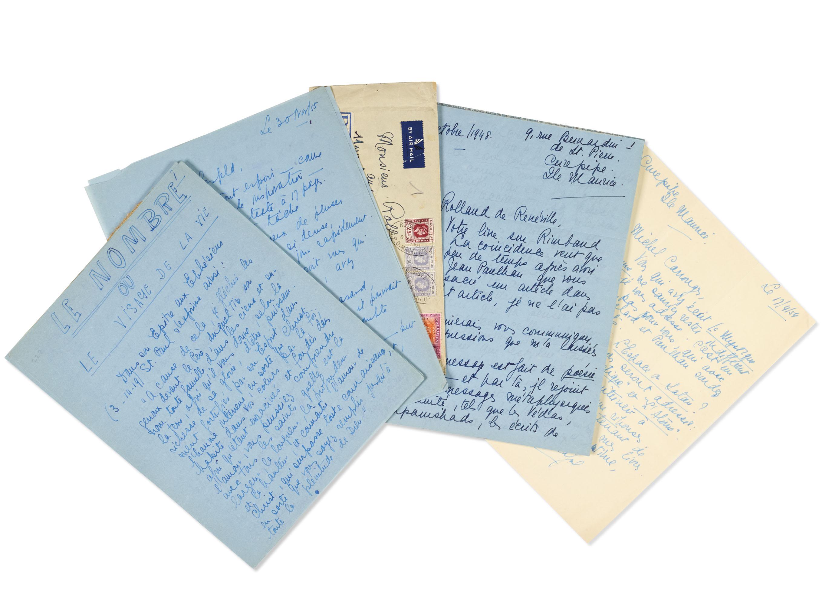 Malcolm De Chazal - Lettre Autographe Signée À José Corti