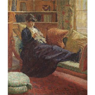 Malcolm Drummond - Woman Sewing On A Couch