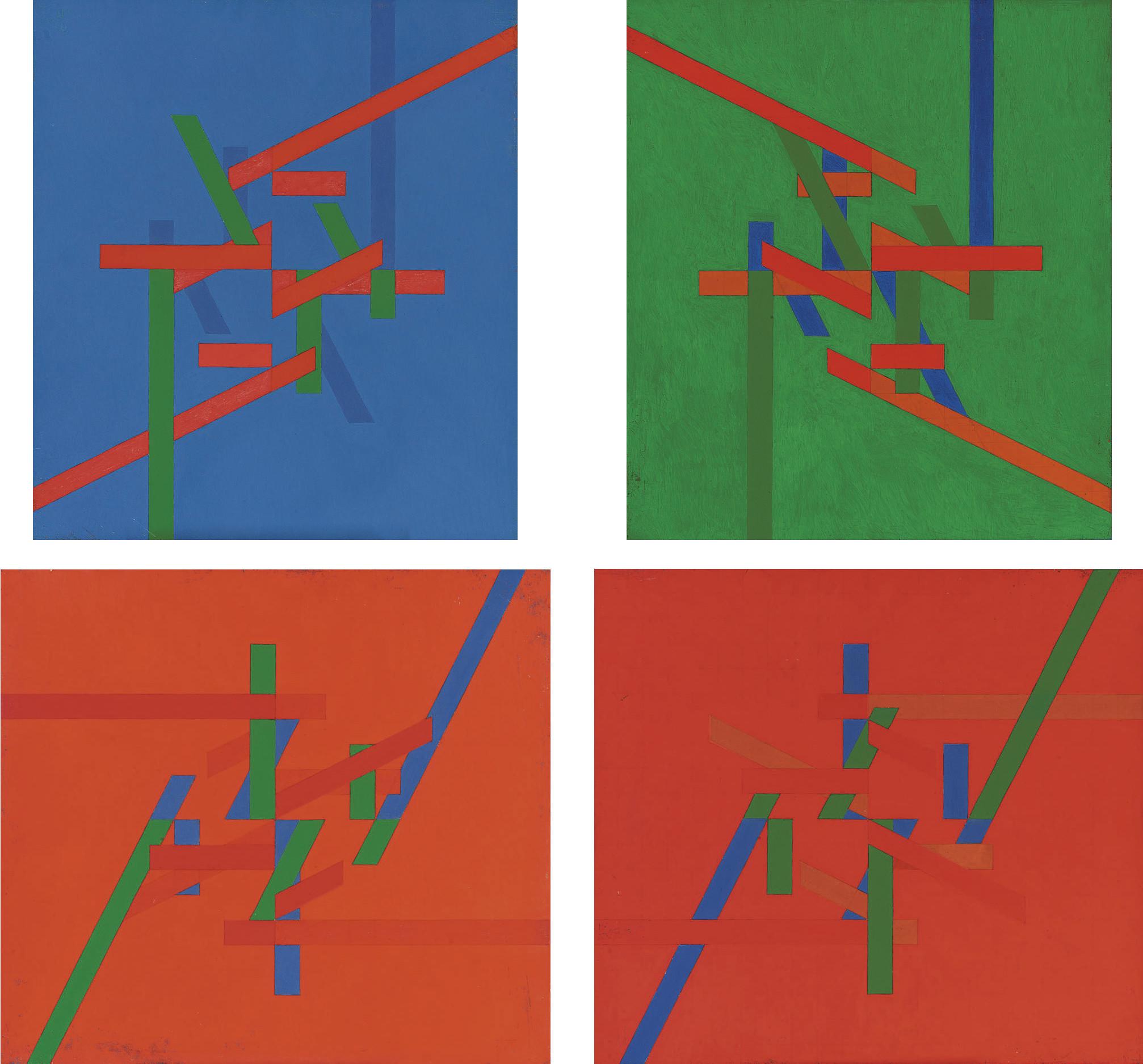 Malcolm Hughes - Four Unit Painting (A;B;C;D)