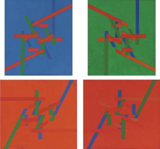 Malcolm Hughes - Four Unit Painting (A;B;C;D)