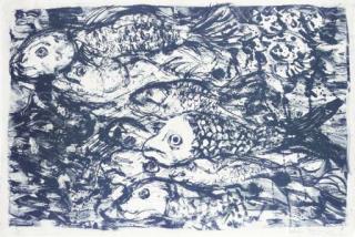 Malcolm Morley - Fish; Goat; and Goats in a Shed (Tyler 378-9; and 381)